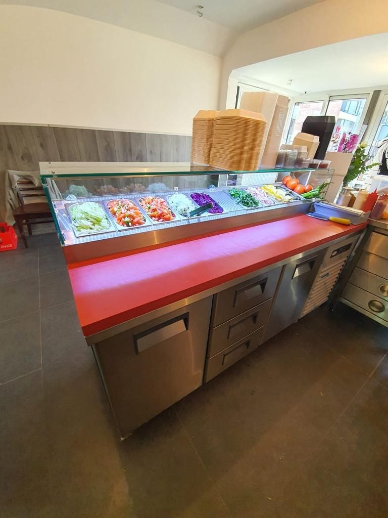 Polimit (Polietilen Polyemit) Tezgah Tipi Salata Teşhir Çekmeceli Buzdolabı